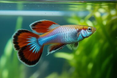 platinum dumbo ear guppy